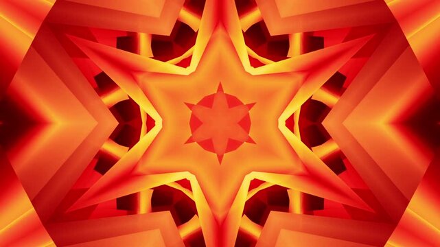vj loop and audio visual techno sensory overload music festival backdrop with red hot star hypnotically drawing the viewer in with a imploding explosion of infrared heat ray flashing pulse beats