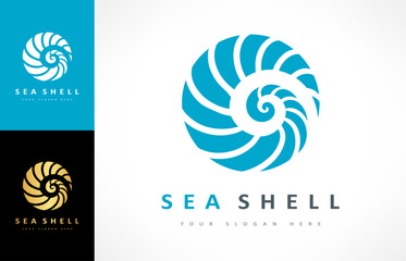 Seashell logo vector. Nature design.
