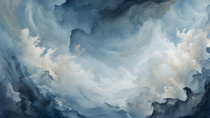 Naklejka premium clouds over the sky watercolour texture 