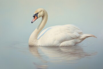Fototapeta premium Clsoe up on pale swan animal bird anseriformes.