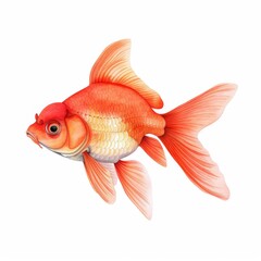 Fototapeta premium A watercolor style illustration of a goldfish swimming gracefully