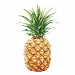 Fototapeta premium A watercolor style illustration of a pineapple with detailed texture