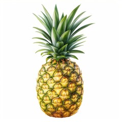 Fototapeta premium A watercolor style illustration of a pineapple with detailed texture