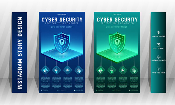 cyber security instagram story design template
