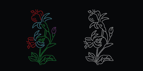 Rhinestone vector flower Design.