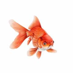 Fototapeta premium A watercolor style illustration of a goldfish swimming gracefully