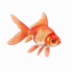 Fototapeta premium A watercolor style illustration of a goldfish swimming gracefully