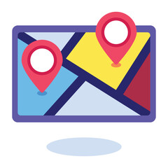 Map and Location Vectors Flat Icons and Illustrations