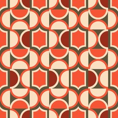 Seamless abstract geometric pattern. Design with circles. Textile design.