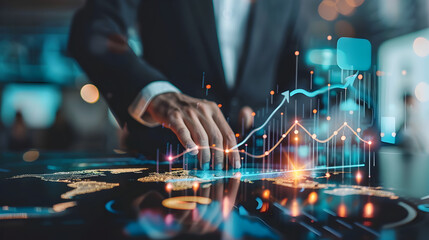 Business development to success and growth concept. Global network business structure. Data analysis and exchange. Generative Ai.