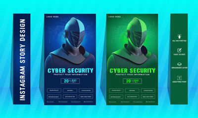 cyber security instagram story design template