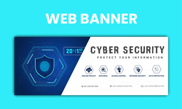 cyber security web slider design template,web banner