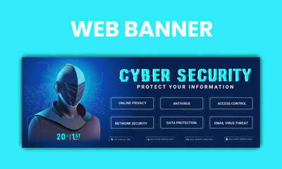 cyber security web slider design template,web banner