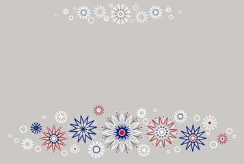 Obraz premium Christmas card with space for your text.. Winter background with snowflakes. Many snow on grey background. Christmas mood seamless border.