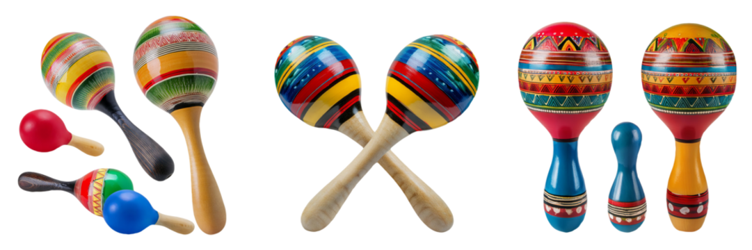 Colorful Maracas with Traditional Designs