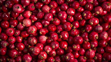 A seamless background pattern featuring pomegranate garnet fruits. 