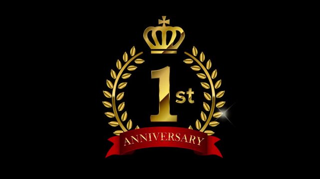 Golden anniversary medal 4K animation | 1st anniversary