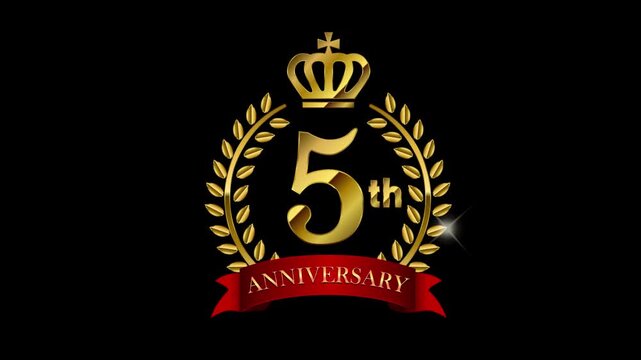 Golden anniversary medal 4K animation | 5th anniversary