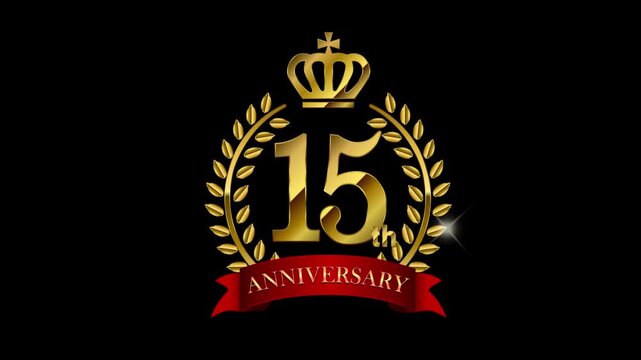 Golden anniversary medal 4K animation | 15th anniversary
