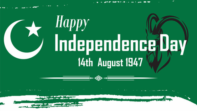 happy pakistan independence day 14 august 1947 poster vector illustration with green background texture moon and star a Pakistan or Markhur 