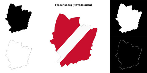 Fredensborg municipality outline map set