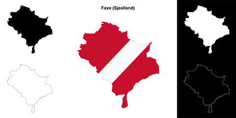 Fototapeta premium Faxe municipality outline map set