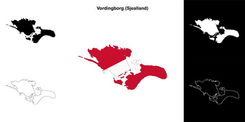 Vordingborg municipality outline map set