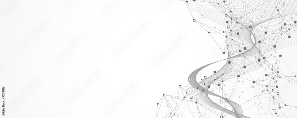 Aufkleber Global network connection banner design template. Header social network communication in the global business concept. Big data visualization. Internet technology
