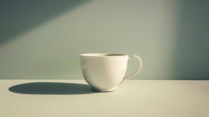 Empty cup on a plain surface, illustrating potential and beginnings.