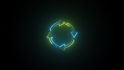 Abstract beautiful color neon light loading circle icon background.