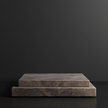 cabon fiber podium on black background