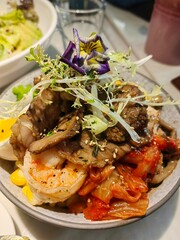 Beef salad,Spicy salad of roasted beef, Thai style food,Thai beef salad spicy dish.