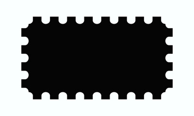 Perforated Edge Rectangle Silhouette Shape Icon