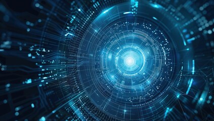 Obraz premium Abstract Digital Network Tunnel