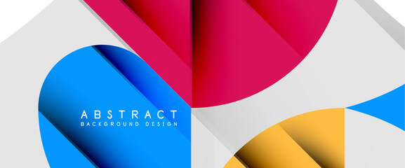 Minimal geometric elements on white. Petals, round triangles, star