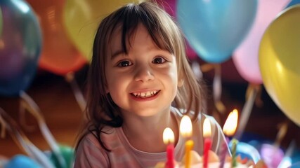 birthday - cute little girl holding cake with candles