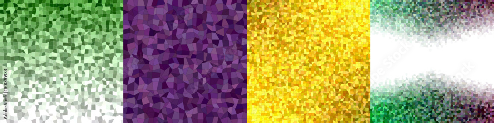 Poster abstract rectangle polygon pattern background set
