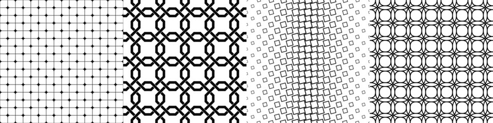 Naklejka premium Black and white pattern collection