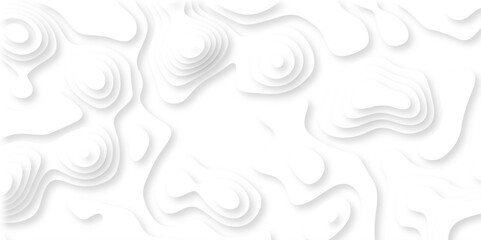 Abstract wavy line 3d paper cut white background with shadows. Abstract realistic papercut decoration textured with wavy layers. Topographic contour lines vector map seamless pattern vector.