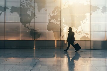 Walking luggage woman bag.