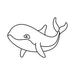 orca coloring page , isolated , Simple Animal Coloring Page , Vector Illustration