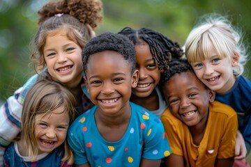 children of different races play together