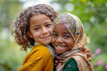 children of different races play together