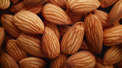 Fototapeta premium Background of big raw peeled almonds 