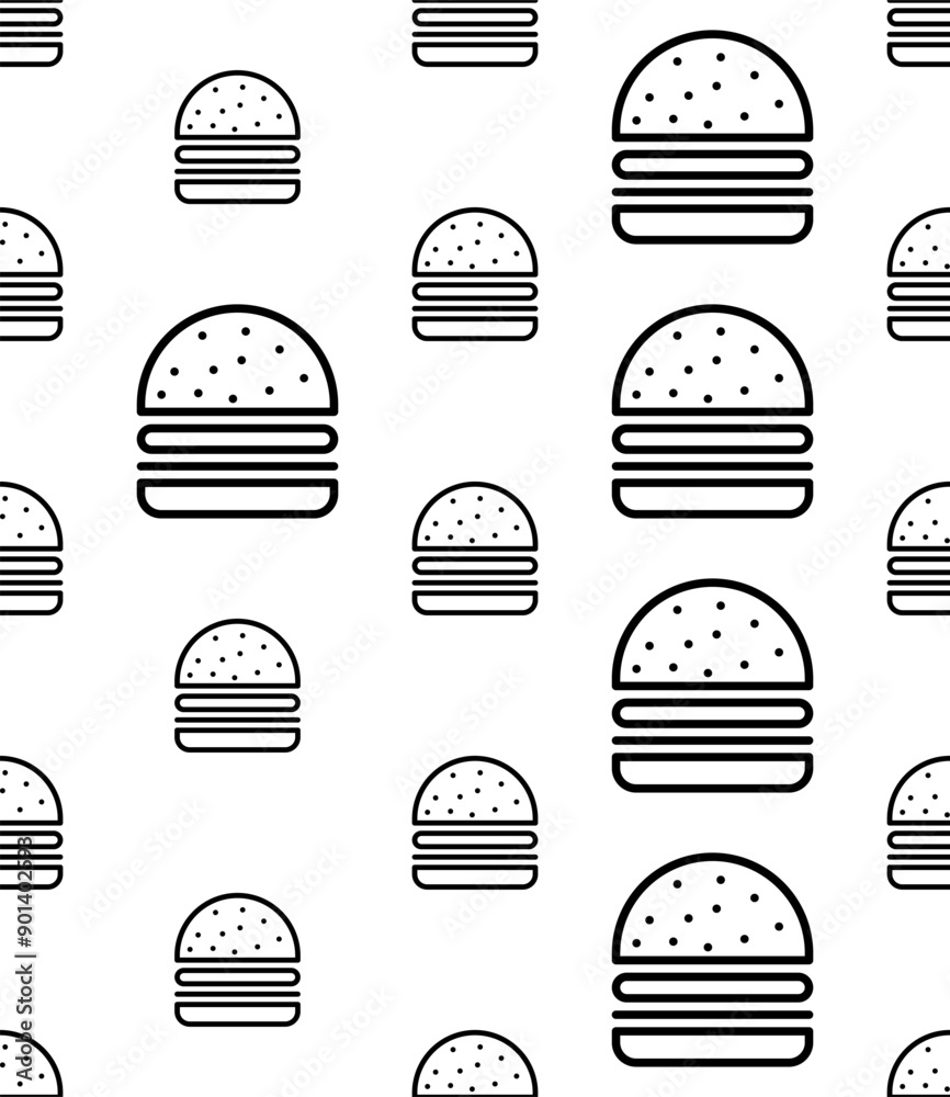 Canvas Prints burger icon seamless pattern m_2407002