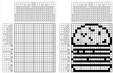Fototapeta premium Burger Icon Nonogram Pixel Art M_2407002