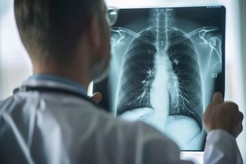 Doctor see lung x-rays result in hospital