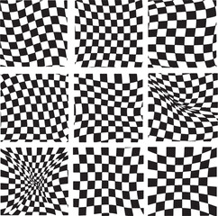 Distorted Checkered Pattern Collection