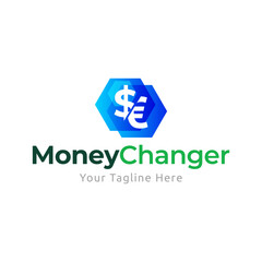 Money Changer Logo Template Design Vector