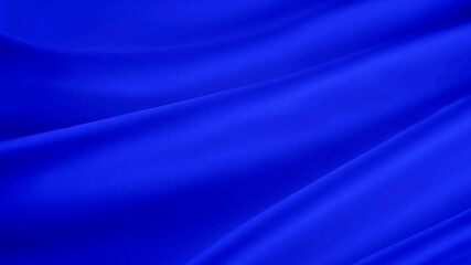 流れのあるロイヤルブルーのシルクサテン